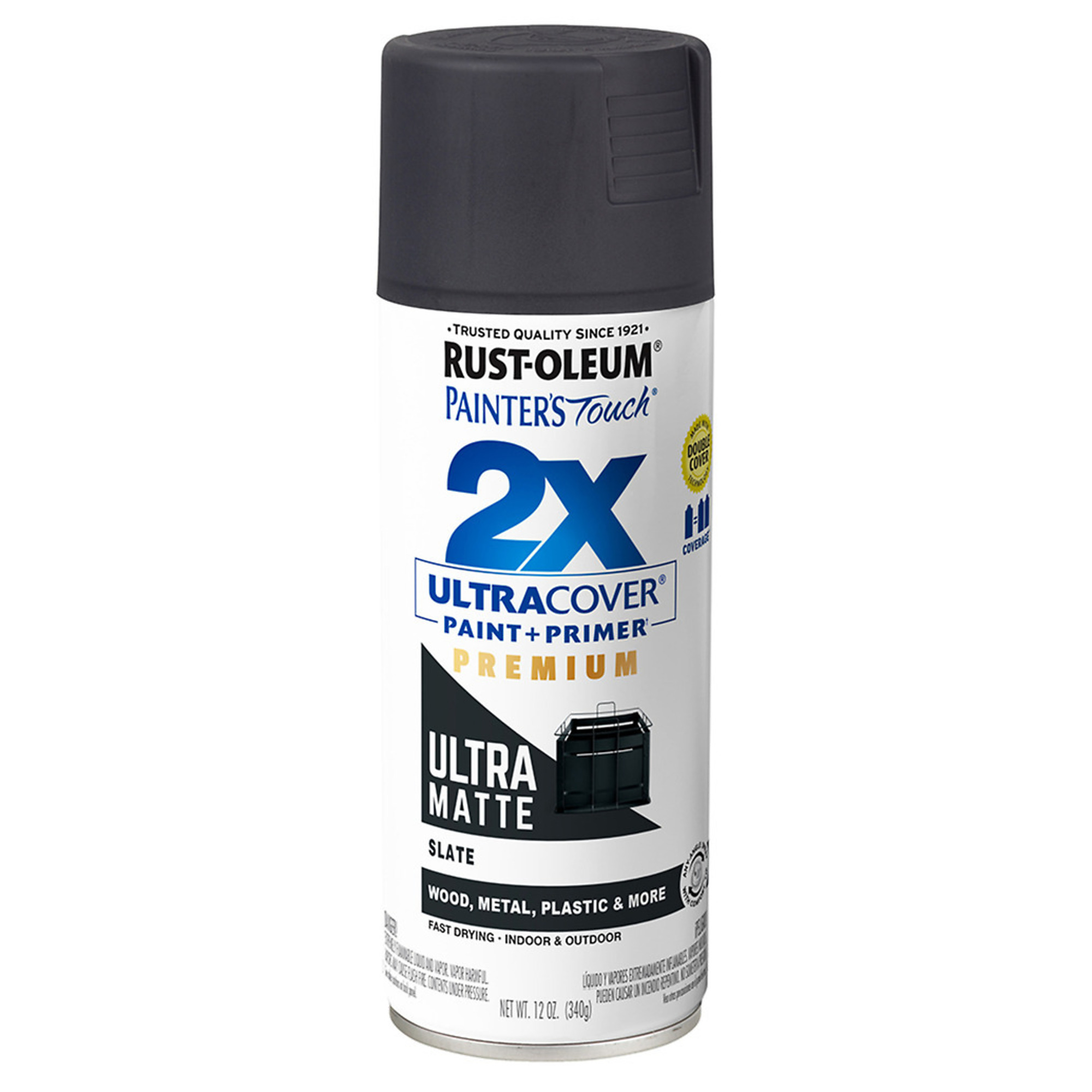 Rust-Oleum Painter's Touch 2X Spray Paint - Ultra Matte, Slate, 12 Oz., Model# 331187DS